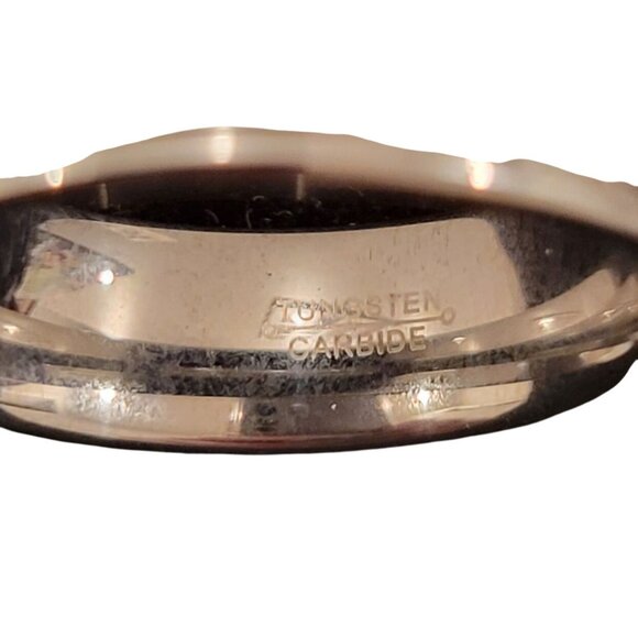 TUNGSTEN Classic Silver Carbide Mens Wedding Ring Band Sz 10 - Picture 5 of 6